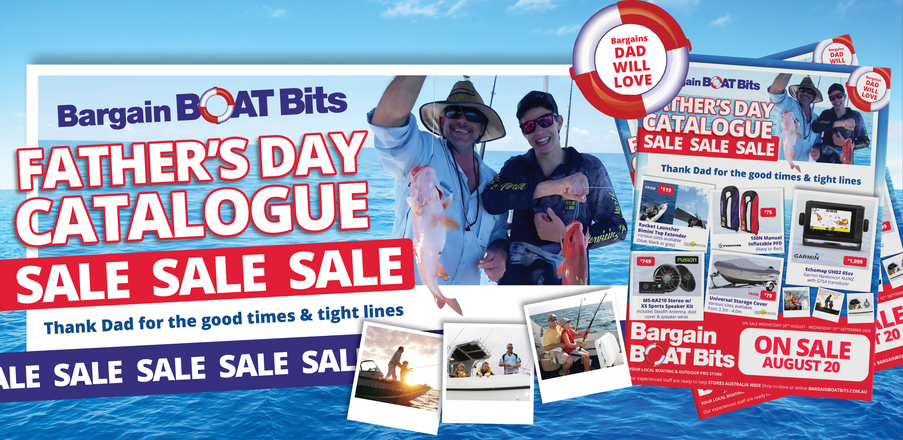 bargain boat bits fathers day banner